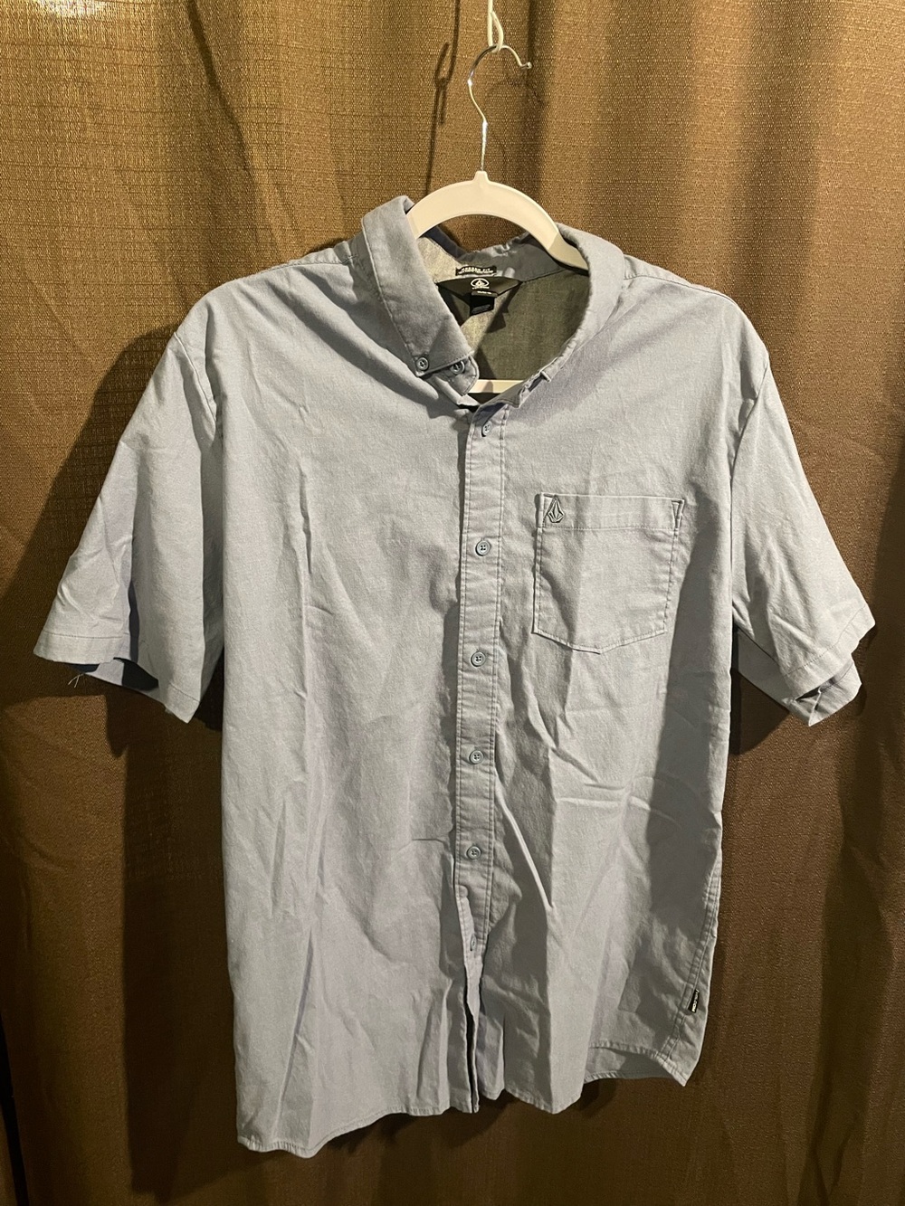 Volcom Men’s Pale Blue Short-Sleeve Button-Down Shirt